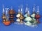 Lot of Small Oil Lamps with Metal Bases – Most are “The Acorn” by P & A – Tallest is 8 1/2”