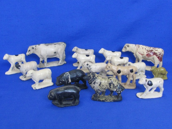Lot of Vintage Rubber Cow, Pigs & Dogs – Made in USA – Aub-Rubr/Auburn
