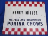Vintage Purina Checkeboard  Elevator sign (Ca 1950's) 24 1/2” T x 30” W