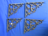 4  Cast Iron Brackets for a shelf  - Ornate with a bronse/black enamel finish