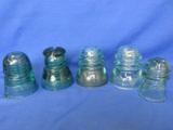 Box of Glass Insulators: H.C. Co. Beehive, Postal (No Markings), Lynchburg No 10,