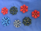 Vintage Valve “Flowers”  - 7 Brightly Painted  - Rounds