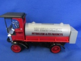 Ertl Collectibles © 1995 “1910 Mack Texaco Tanker Diue Cast  Coin Bank w/ key