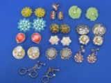 Lot of Vintage Clip-on/Screw-on Earrings with 1 Matching Ring