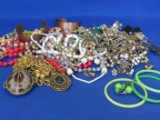 Large Lot of Vintage Costume Jewelry: Necklaces, Earrings, 2 Copper Bracelets & more