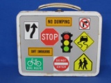 Metal Lunchbox with Traffic Signs & Cars Around the Sides – By Ohio Art Co.