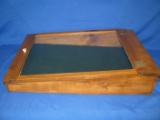 Tilted Wood Display Case with Glass Top – 25 1/2” x 17” - Great for Smalls