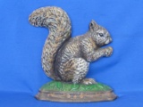 Dept 56 Painted Cast Iron Door Stop – Squirrel with a Nut – 10 3/4” tall