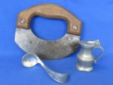 Vintage Chopper – Cream Top Spoon Patent Date 1925 & Mini Pewter Pitcher