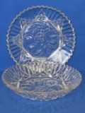 Clear Glass Tray & Bowl by Federal in the Pioneer Pattern – Fruit Motif – Tray is 11 1/2”