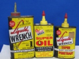 3 Different Liquid Wrench Tins – Tallest is 6”