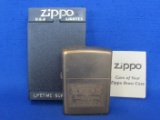 Brass Zippo Lighter “Budweiser” - 1996 with Case & Paper