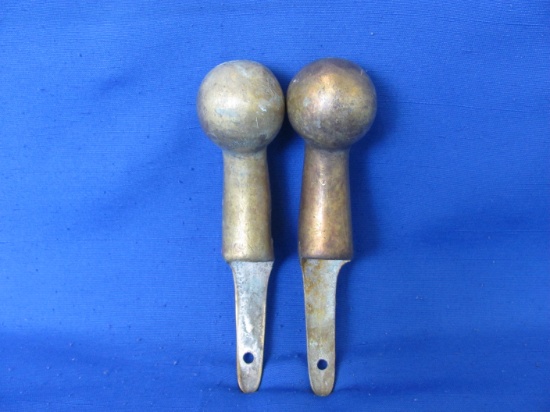 Brass Horse Harness Hames Tips / Toppers Walking Cane Tips (2)