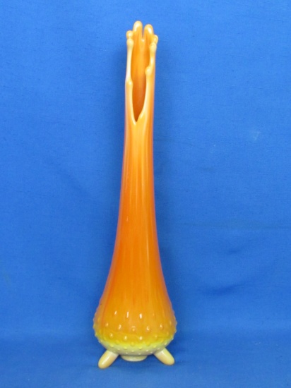 Tall Swung Hobnail Vase in Bittersweet by LE Smith – 15” tall – 3 Feet