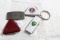 4 Vintage Adv. Pocket Knife Key Chains Hyde Park N.Y., ZIPPO Mobile Bay Towing,