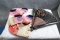 2 Very Old Japanese Masks and 2 Sets of Japanese Giant Ears for Halloween, Fan