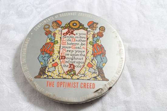 1953 Silver Jubilee Doughnut Corporation Advertising Pocket Mirror