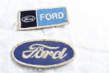 2 Vintage FORD Embroidered Patches one rectangular & one oval