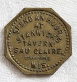 Vintage 5 Cent Trade Token Stanwick's Tavern Eau Claire Wisconsin