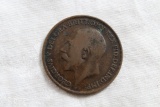 1921 Great Britain Large One Penny Coin George V