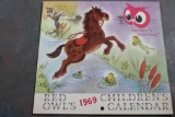 1969 RED OWL Grocery Store Holiday Children's Calendar Unused Condition