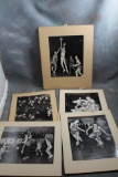 (6) 8x10 B&W Photos of Regis H.S. vs Marshall H.S. + Cheerleaders 1940's 50's
