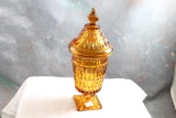 Depression Amber Glass Candy Jar Imperial? 10