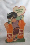 Old PAL Ade Soda Pop Non Carbonated Store Counter Top Display Sign Easelback