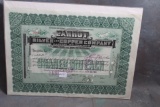 1907 Parrot Silver and Copper Mines Company Butte, Montana Stock Certificate