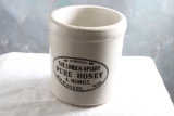 1988 Souvenir Red Wing Stoneware Crock Advertising Linden Apiary Pure Honey