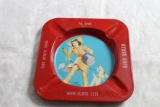 Vintage Metal Pin-Up Advertising Ashtray State Café Fort Worth Texas