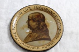 Vintage Advertising Metal Tip Tray The Ben Franklin Life Insurance Co Springfield,