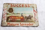 Antique Advertising Metal Tip Tray SUCCESS Manure Spreader Kemp & Burpee