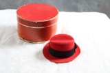 Vintage STETSON Miniature Advertising Red Felt Hat in Original Box