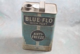 Vintage Art Deco Blue-Flo High Test Advertising Anti-Freeze Can 1 Gallon Size