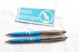 2 Vintage Great Northern Railroad Mechanical Pencils & Embroidered Patch