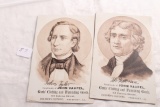 2 John Vaupel Gents' Clothing Victorian Trade Cards Thomas Jefferson & John