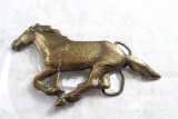 Vintage Brass Mustang Horse Galloping Belt Buckle