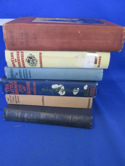 Antique Books & 1934 “Lincoln” & 1950 “ T.Roosevelt” bios – See photos
