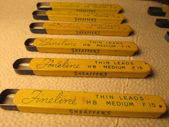 Vintage Sheaffer's Fineline Thin Leads Tins – 12 (no contents) Each 3 1/4” L