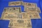 Lot of 7 Old Bills – 6 Confederate States of America, 1 1840 Bank of the United States