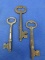 3 Antique/Vintage Skeleton Keys (one pat May 15,88)