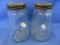 Antique glass S & P: 2 Knox Bottle Co Shaker Bottles w/ Metal Lids