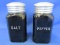 Vintage (unmarked) Hazel Atlas Salt & Pepper  set (Range Size) – Black Finished