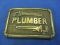 Solid Brass “Plumber” Belt Buckle – 1978 – Baqron Buckle – Rectangle