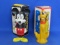 2 Avon Containers with Original Boxes: Mickey Mouse & Pluto – About 7” tall