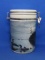 Les Kouba Ceramic Canister with Locking Lid – Loons on a Lake – 8” tall