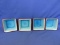 Set of  4  Un-used 2005  Target 4” Square Dipping Bowls (Turquoise inside, Brown Outside)