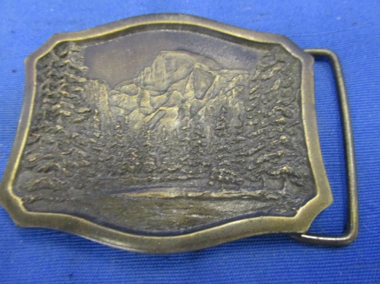 Vintage Belt Buckle – Raised Scene of Half Dome at Yosemite - © 1977