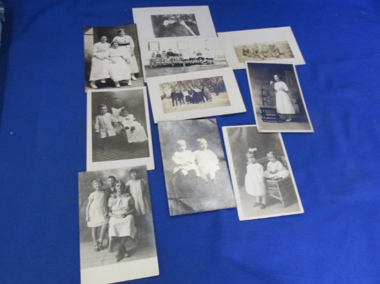 10 Antique B & W Portraits/Postcards ( Children/Adults)
